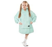 Catalonia Classy Couverture à capuche pour enfants, sweat à capuche surdimensionné pour enfants, filles et garçons - Couverture portable en polaire Sherpa moelleuse géante pour adolescents, aqua