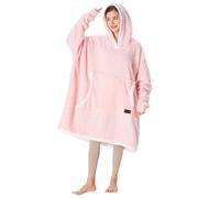 Catalonia Classy Couverture à capuche surdimensionnée en Sherpa - Sweat-shirt/pull géant portable pour adultes, hommes, femmes, adolescents, épouse, petite amie - Cadeau, rose, taille unique