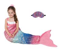 Catalonia Classy Couverture de Queue de sirène pailletée pour Enfants, Sac de Couchage en Polaire en Peluche Douce et Chaude pour Les Filles et Les Adolescents, 155 x 51 cm, Arc-en-Ciel ombré