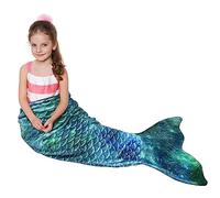 Catalonia Classy couverture de queue de sirène pour enfants, couverture de sac de couchage en polaire douce et chaude pour les filles en bas âge, 155x51cm, motif d'écailles de poisson, ciel étoilé
