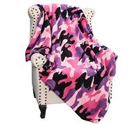 Catalonia Classy Couverture Polaire pour Canapés, Couverture De Canapé d'hiver Doux Et Chaud, Couverture Confortable Chaise Lit Simple, 150 X 130 cm Camouflage Rose