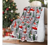 Catalonia Classy Couverture Polaire Sherpa Double Face, Extra épaisse et Chaude pour Noël, Confortable pour Canapé-lit, Toutes Saisons, Chien de Noël, 150 x 130 cm