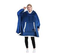 Catalonia Classy Couverture poncho à capuche surdimensionnée, en polaire, moelleuse et chaude, avec manches et capuche, couverture portable à enfiler, idée cadeau pour homme et femme