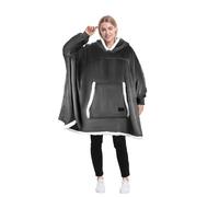 Catalonia Classy Couverture poncho à capuche surdimensionnée, en polaire, moelleuse et chaude, avec manches et capuche, couverture portable à enfiler, idée cadeau pour homme et femme