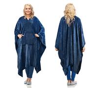 Catalonia Classy Couverture Poncho Couverture portable en peluche confortable pour adultes, femmes, hommes, enfants, couverture pour la maison ou l'extérieur, 200 x 140 cm