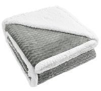 Catalonia Classy Couverture Sherpa Couverture Confortable Moelleuse, Couverture de canapé en Polaire Super Douce, Couverture en Flanelle Peluche lit, Couverture TV, Voyage, Camping, 150x130cm Gris