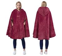 Catalonia Classy Poncho à capuche pour femme, manteau en molleton Sherpa, cape de couverture douce et chaude, couverture portable en peluche confortable pour adulte, idée cadeau pour adulte et filles