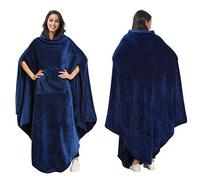 Catalonia Classy Portable Couverture Poncho Adulte Femmes Hommes Voyage Wrap Cape avec Poche | Chaud, Doux, Confortable, Douillet, sans Manches, Toutes Saisons