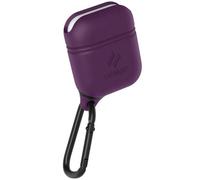 Catalyst Coque Étanche pour AirPods 1/2, Protection IP67, Antichoc, Anti-Rayures, Silicone Premium, Mousqueton Détachable, Charge sans Fil & Lightning, Idéale Sport & Voyage - Violet Profond