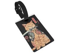 Catana Cats Rétro Samouraï Yakuza Porte-étiquettes Bagages Accessoires Bagages Embarquement Étiquette ID Nom Adresse