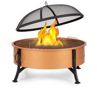 Catania braséro 2 en 1 Ø80 cm Pare-étincelles Ø70 cm Barbecue Acier Cuivre
