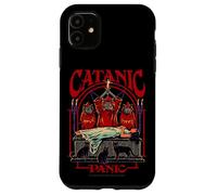 Catanic Panic Satanic Cat Retro Vintage Funny Adult Humor Coque pour iPhone 11