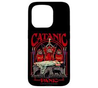 Catanic Panic Satanic Cat Retro Vintage Funny Adult Humor Coque pour iPhone 15 Pro