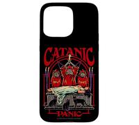 Catanic Panic Satanic Cat Retro Vintage Funny Adult Humor Coque pour iPhone 15 Pro Max