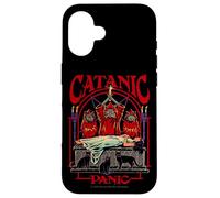 Catanic Panic Satanic Cat Retro Vintage Funny Adult Humor Coque pour iPhone 16