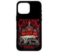 Catanic Panic Satanic Cat Retro Vintage Funny Adult Humor Coque pour iPhone 16 Pro Max
