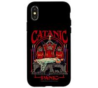 Catanic Panic Satanic Cat Retro Vintage Funny Adult Humor Coque pour iPhone X/XS