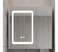 CATANK Armoire de Salle de Bain Moderne avec Miroir à LED, éclairage antibuée et Commande Tactile