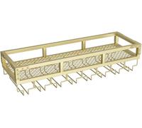 CATANK Étagères de Bar murales avec éclairage LED, Support en métal pour Boissons alcoolisées, étagère Simple pour la Maison, casier à vin Mural avec éclairage LED et Support pour Verres