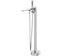 CATANK Freestanding Bath Taps, 2 Function Water Outlet Brass Single Handle Floor Standing High Flow Bath Taps Free Standing Floor Bath Taps, Chrome