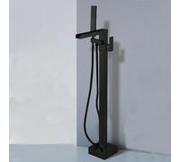 CATANK Freestanding Bath Taps with Shower Attachment with 360° Rotatable Hot and Cold Single Handle Waterfall Freestanding Bath Tap Black