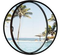 CATANK Hublots Ronds rotatifs en Verre - Hublots de Ventilation rotatifs à 360° en Alliage d'aluminium Hublot Rotatif avec hublot Rond en Verre trempé (Noir)