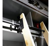 CATANK Kit de matériel de bibliothèque à échelle coulissante (sans échelle), matériel d'échelle de bibliothèque à roulettes pour Bureau à Domicile, kit de Rail Coulissant à Tube Rond Noir