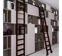 CATANK Kit de quincaillerie pour échelle coulissante rétractable, kit de Rail d'échelle de bibliothèque roulante (sans échelle), Rail d'échelle Mobile à Tube Rond avec Rouleau de Sol + ra