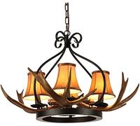 CATANK Personnalité créative Antlers Pendant l'éclairage, Suspension, Salon, Salle à Manger, Chambre à Coucher, café, Villa, E14 American Country Iron Art Chandelier Lighting-Tooth White
