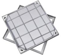 CATANK Plaque d'égout galvanisée avec Cadre en Acier Inoxydable - Hauteur 5 cm/8 cm, Design Discret pour terrasses extérieures, Couvercle résistant (80 x 80 x 8 cm) - Solution élégante et