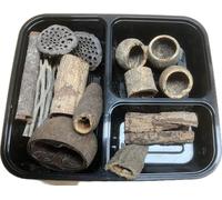 Catappa-Leaves Lot de 15 aquariums avec grottes comme possibilité de cachette - Vuka Cholla cosses de lotus Mangopod Amandier de mer écorce Produits naturels