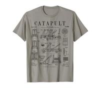 Catapulte Médiévale Ancienne Moteur de siège drôle Vintage Brevet T-Shirt