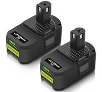 Catastro 2 pièce 5500mAh Remplacement pour Ryobi Batterie 18V RB18L50 Compatible pour Ryobi 18V Batterie P108 P107 P122 P104 P105 P102 P103 RB18L40 RB18L25 avec Indicateur LED
