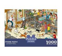 Catastrophe du Jour d'adoption au Magasin de Animaux Puzzle en Bois Imperméable DIY Puzzles De 1000 Pièces pour Adultes Coloré Jeux Éducatifs