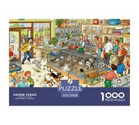 Catastrophe du Jour d'adoption au Magasin de Animaux Puzzle en Bois Imperméable DIY Puzzles De 1000 Pièces pour Adultes Amusant Jeux Éducatifs
