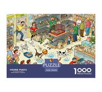 Catastrophe du Jour d'adoption au Magasin de Animaux Puzzle en Bois Imperméable Puzzles De 1000 Pièces pour Adultes Cadeaux Impossible Jeux Éducatifs
