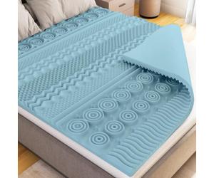 CATAVANA - Surmatelas 140x200 cm - Mousse à Mémoire de Forme 5 cm avec Gel - Confort Ergonomique avec 13 Zones de Soutien - Parfait pour Matelas 2 Places, Clic-Clac et Canapé Convertible