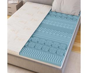 CATAVANA - Surmatelas 80x200 cm - Mousse à Mémoire de Forme 5 cm Avec Gel + Housse Bambou - Confort Ergonomique avec 13 Zones de Soutien - Parfait pour Matelas 1 Place, Clic-Clac et Canapé Convertible