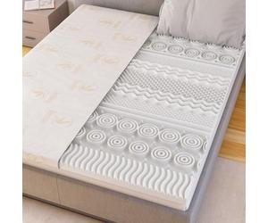 CATAVANA - Surmatelas 90x200 cm - Mousse à Mémoire de Forme 5 cm + Housse Bambou - Confort Ergonomique avec 13 Zones de Soutien - Parfait pour Matelas 1 Place, Clic-Clac et Canapé Convertible