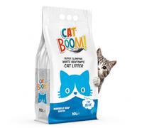 CatBoom Litière agglomérante en argile bentonite blanche de qualité supérieure pour chat | Fournitures de chat super absorbantes en granulés fins | Formule multi-chats sans poussière à 99,5 % | Faible