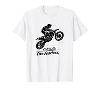 Catch Air Live Fearless Motocross T-Shirt Graphique avec Valeur, Homme, Blanc, M