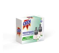 CATCH CONTROL Recharges Liquides Diffuseur Electrique, Anti Moustiques et Moustiques Tigres, 2 Recharges de 45 Nuits, Parfum Fleurs Blanches, Protection Longue Duree, Efficace Fenetres Ouverte