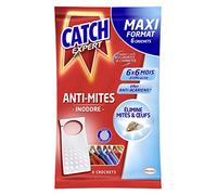 CATCH Lot de 2 Etuis de 6 Crochets Anti-Mites inodore MAXI FORMAT
