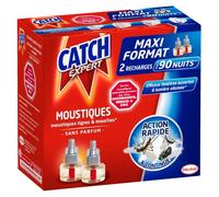 Catch Expert Moustiques - Lot de 4 Recharges pour Diffuseur Electrique (4x 45 nuits) - Anti-Moustiques & Moustiques Tigres Sans Parfum