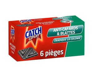 CATCH EXPERT Pieges Anti Cafards et Blattes, Appat Alimentaire, Efficace, Elimine La Colonie, Protection Maison Longue Duree, Piege Insectes Rampants, Facile a Utiliser, pièges x6