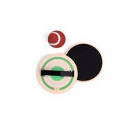 Catch Game GA473 - Jeu de Lancer en Bois avec Velcro, 2 cibles Rondes et 1 Balle, Coordination œil-Main et motricité Globale