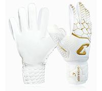 CATCH & KEEP Gants de Foot Enfant Kralle Junior Pro 3.0 - Gants de Gardien de But de Football Professionnels pour Enfants - Falcon Grip ultrarésistant - Gant Football Forme optimale (7, Or/Blanc)