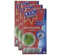 CATCH Lot de 3 Etuis de 6 Stickers Anti-Mouches Décoratifs verts sans odeur