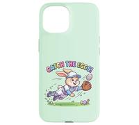 Catch The Eggs Funny Easter Bunny Plongée Catch Baseball Boys Coque pour iPhone 15