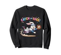 Catch The Eggs Funny Easter Bunny Plongée Catch Baseball Boys Sweatshirt